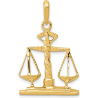 14K Yellow Gold Scales of Justice Pendant - 29mm Length, Polished Finish by Oro Pregiato