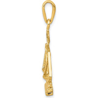 14K Yellow Gold Scales of Justice Pendant - 29mm Length, Polished Finish by Oro Pregiato