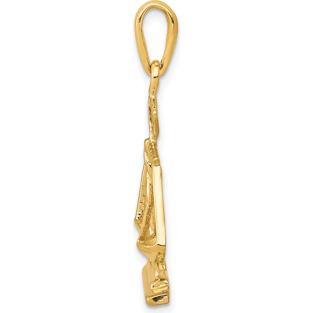 14K Yellow Gold Scales of Justice Pendant - 29mm Length, Polished Finish by Oro Pregiato