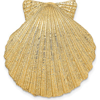 14K Yellow Gold Scallop Shell Omega Slide Pendant - Fits Up to 10mm Omega by Oro Pregiato