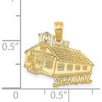 14K Yellow Gold School House Pendant with Textured Detail by Oro Pregiato