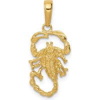 14K Yellow Gold Scorpion Charm Pendant - 24.5mm Length by Oro Pregiato