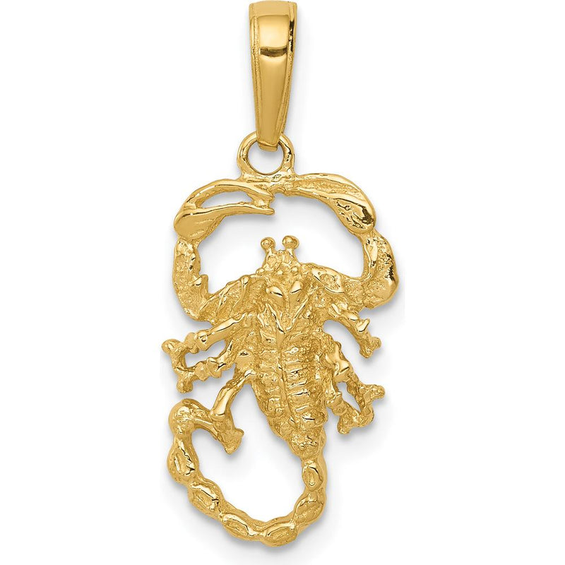 14K Yellow Gold Scorpion Charm Pendant - 24.5mm Length by Oro Pregiato