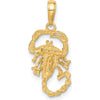 14K Yellow Gold Scorpion Charm Pendant - 24.5mm Length by Oro Pregiato