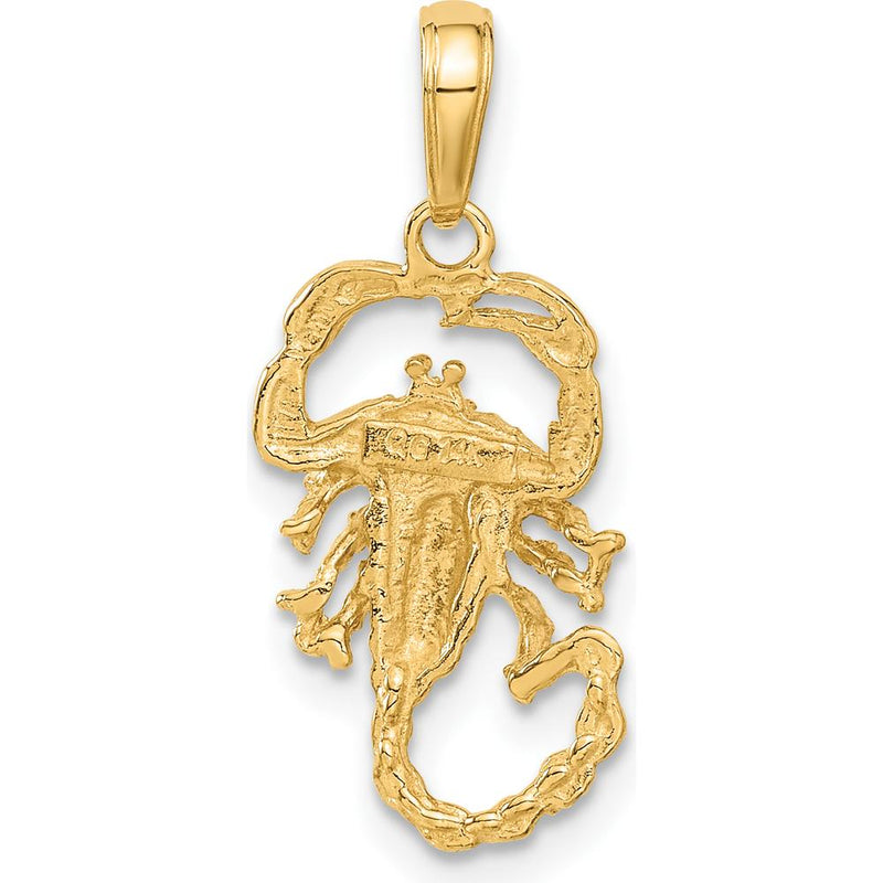 14K Yellow Gold Scorpion Charm Pendant - 24.5mm Length by Oro Pregiato