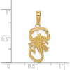 14K Yellow Gold Scorpion Charm Pendant - 24.5mm Length by Oro Pregiato
