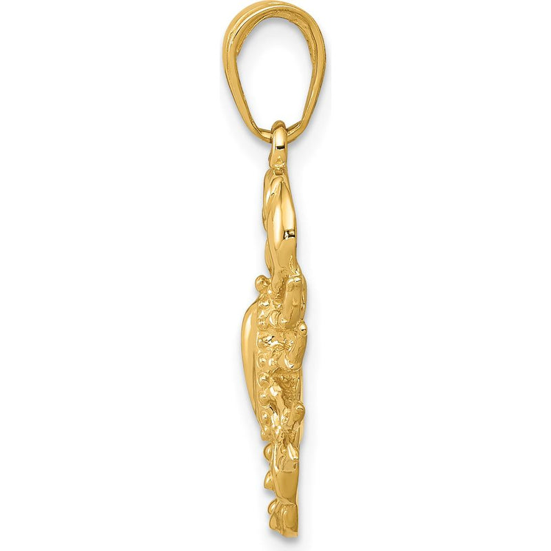14K Yellow Gold Scorpion Pendant - 23.5mm Length by Oro Pregiato