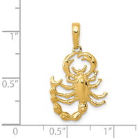 14K Yellow Gold Scorpion Pendant - 23.5mm Length by Oro Pregiato