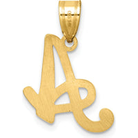 14K Yellow Gold Script Letter A Initial Pendant - Personalized Charm by Oro Pregiato