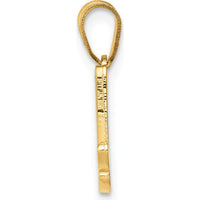 14K Yellow Gold Script Letter "A" Initial Pendant - Polished Finish 13.83mm Length by Oro Pregiato