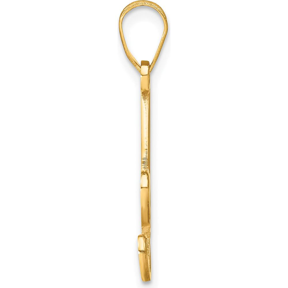 14K Yellow Gold Script Letter A Initial Pendant with Diamond - 0.01 Carat Diamond by Oro Pregiato