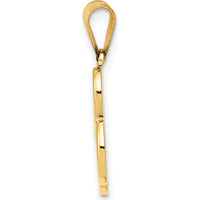 14K Yellow Gold Script Letter B Initial Pendant - Elegant Polished Charm by Oro Pregiato