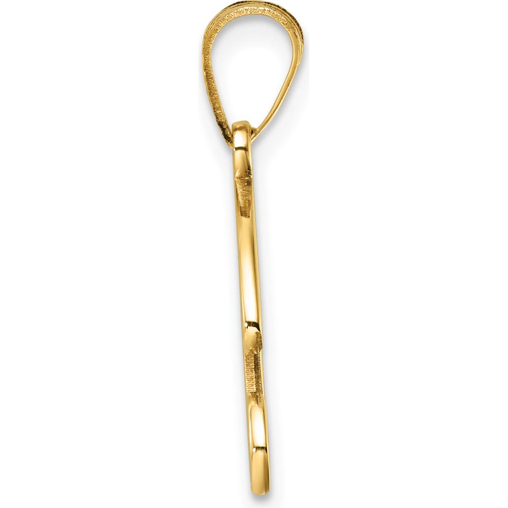 14K Yellow Gold Script Letter B Pendant - Personalized Gold Charm by Oro Pregiato