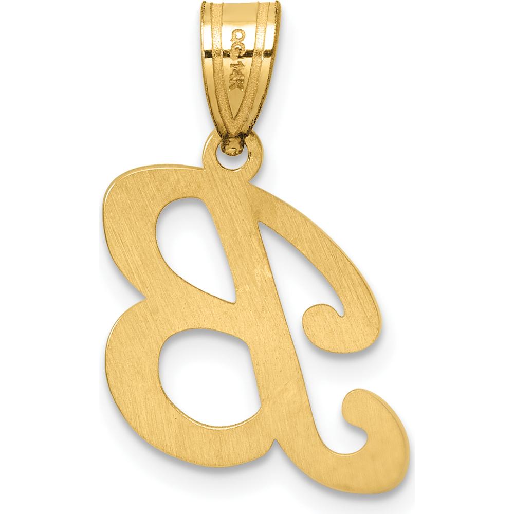 14K Yellow Gold Script Letter B Pendant - Personalized Gold Charm by Oro Pregiato