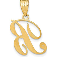 14K Yellow Gold Script Letter B Pendant with Round Diamond - 0.01 Carat Diamond Weight by Oro Pregiato