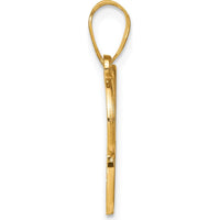 14K Yellow Gold Script Letter C Initial Pendant with Diamond - 0.01 Carat Total Diamond Weight by Oro Pregiato