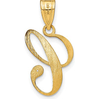 14K Yellow Gold Script Letter C Initial Pendant with Diamond - 0.01 Carat Total Diamond Weight by Oro Pregiato