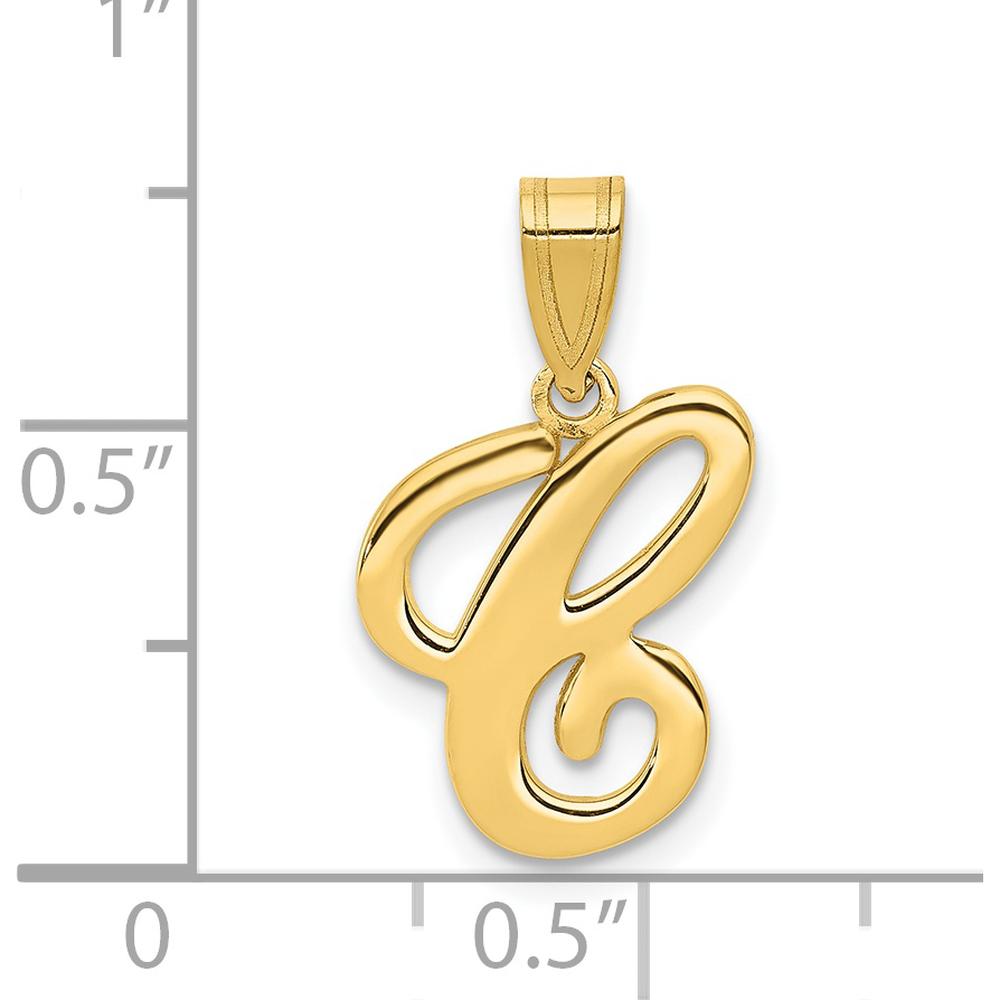 14K Yellow Gold Script Letter C Initial Pendant by Oro Pregiato
