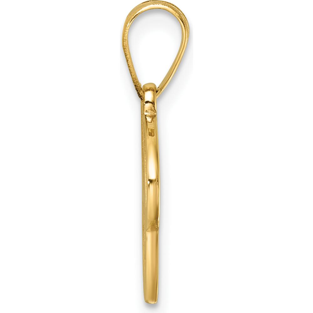 14K Yellow Gold Script Letter C Pendant - Personalized Initial Necklace by Oro Pregiato