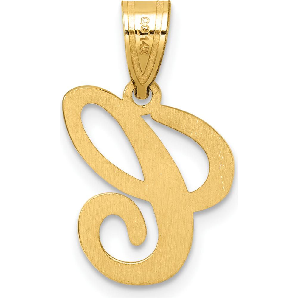 14K Yellow Gold Script Letter C Pendant - Personalized Initial Necklace by Oro Pregiato