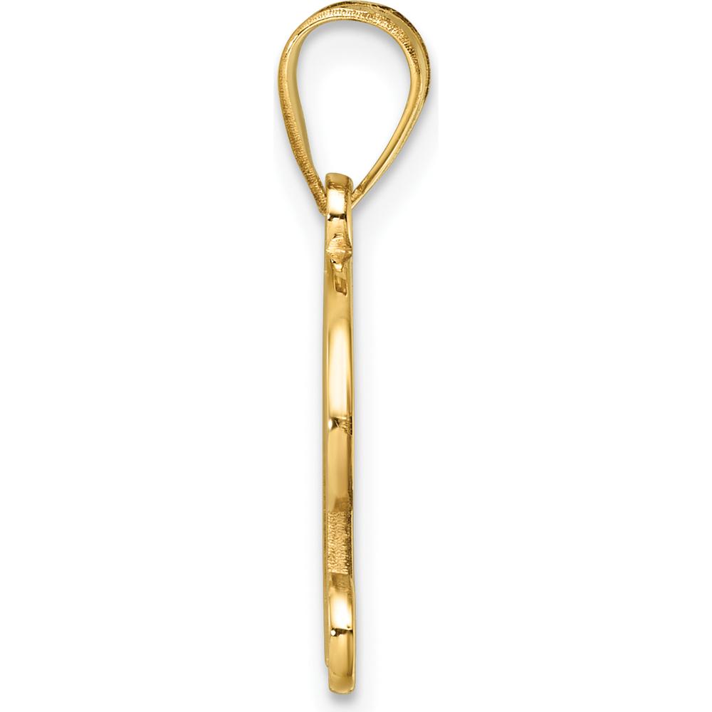 14K Yellow Gold Script Letter D Initial Pendant - Personalized Solid Gold Charm by Oro Pregiato