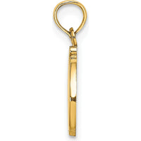14K Yellow Gold Script Letter D Initial Pendant - Polished Finish by Oro Pregiato