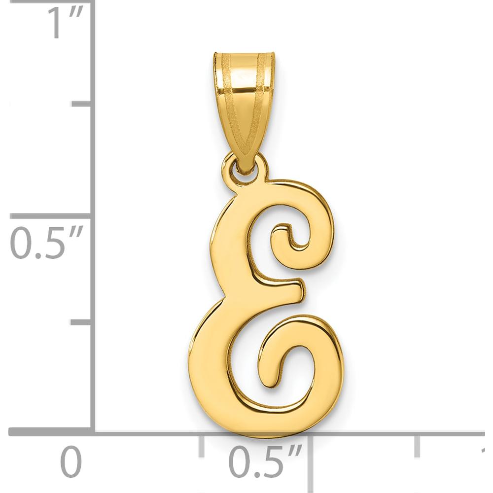 14K Yellow Gold Script Letter E Initial Pendant - Personalized Style for Every Occasion by Oro Pregiato