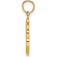 14K Yellow Gold Script Letter F Initial Pendant Necklace - Polished Finish, 16.5mm Length by Oro Pregiato