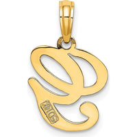 14K Yellow Gold Script Letter G Initial Pendant - Personalized Charm for Necklace by Oro Pregiato
