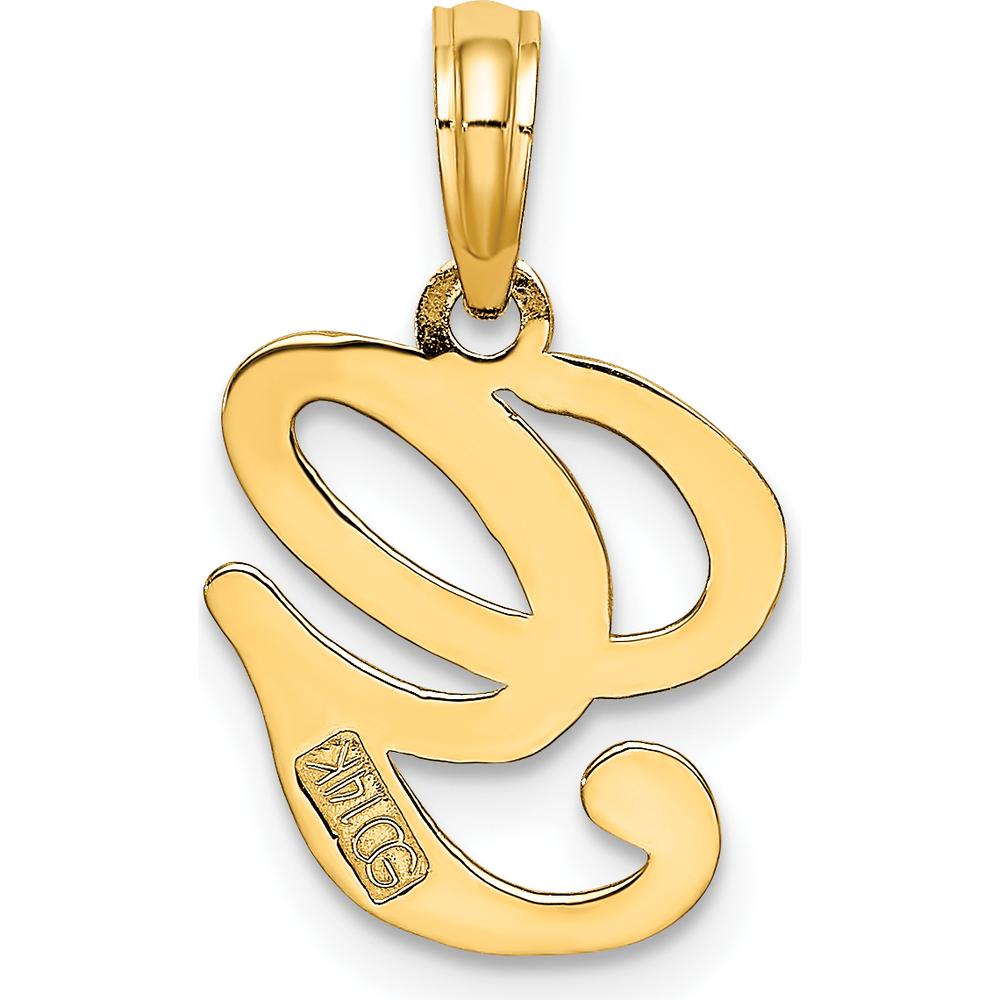 14K Yellow Gold Script Letter G Initial Pendant - Personalized Charm for Necklace by Oro Pregiato