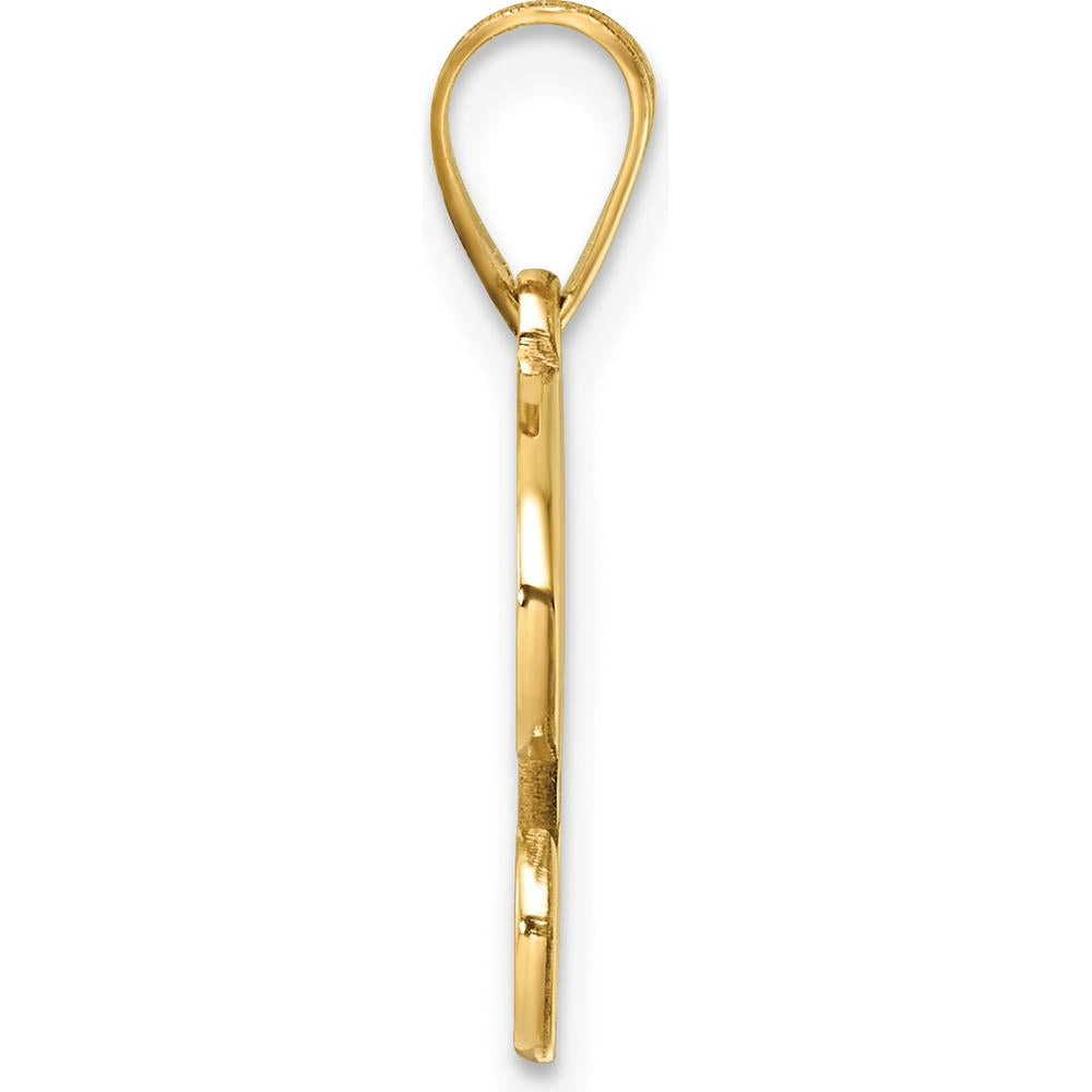 14K Yellow Gold Script Letter G Initial Pendant - Personalized Charm by Oro Pregiato