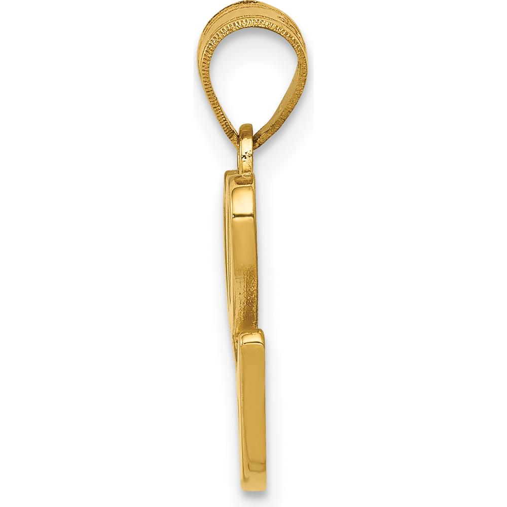 14K Yellow Gold Script Letter G Initial Pendant by Oro Pregiato