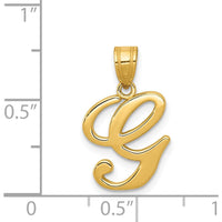14K Yellow Gold Script Letter G Initial Pendant by Oro Pregiato