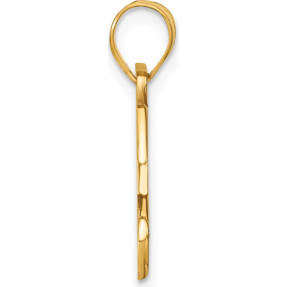 14K Yellow Gold Script Letter H Initial Pendant with Diamond - 0.01 Carat Diamond Weight by Oro Pregiato
