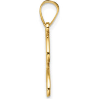 14K Yellow Gold Script Letter J Initial Pendant - Polished Finish by Oro Pregiato
