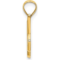 14K Yellow Gold Script Letter K Initial Pendant - 17.5mm Length by Oro Pregiato