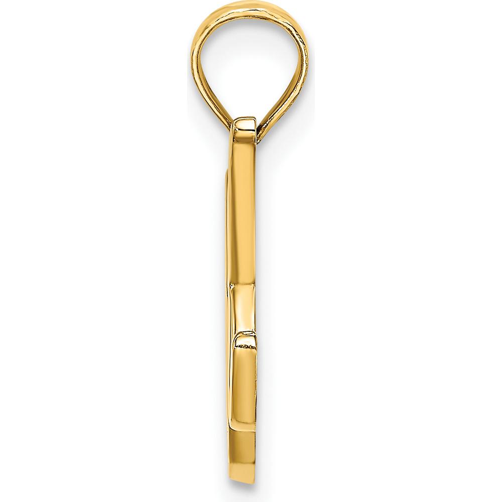 14K Yellow Gold Script Letter K Initial Pendant - 17.5mm Length by Oro Pregiato