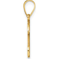 14K Yellow Gold Script Letter K Initial Pendant - Polished Finish with Satin Back by Oro Pregiato