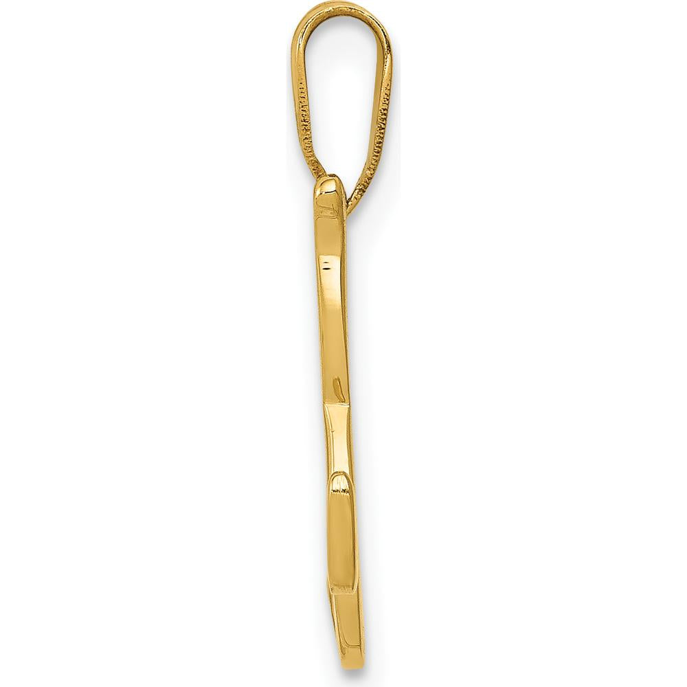 14K Yellow Gold Script Letter "K" Initial Pendant by Oro Pregiato