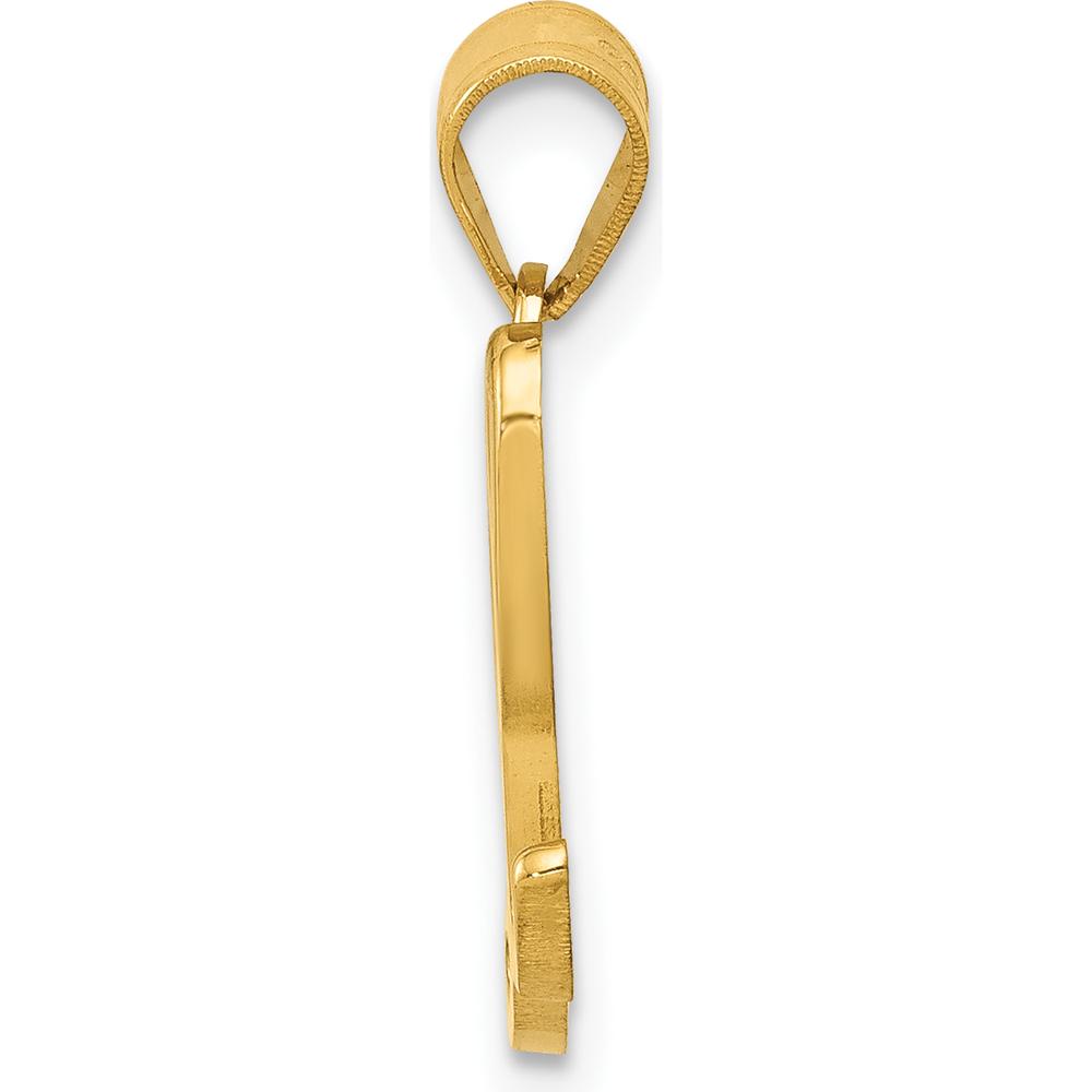 14K Yellow Gold Script Letter L Initial Pendant by Oro Pregiato