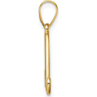 14K Yellow Gold Script Letter M Initial Pendant - 24mm Length by Oro Pregiato