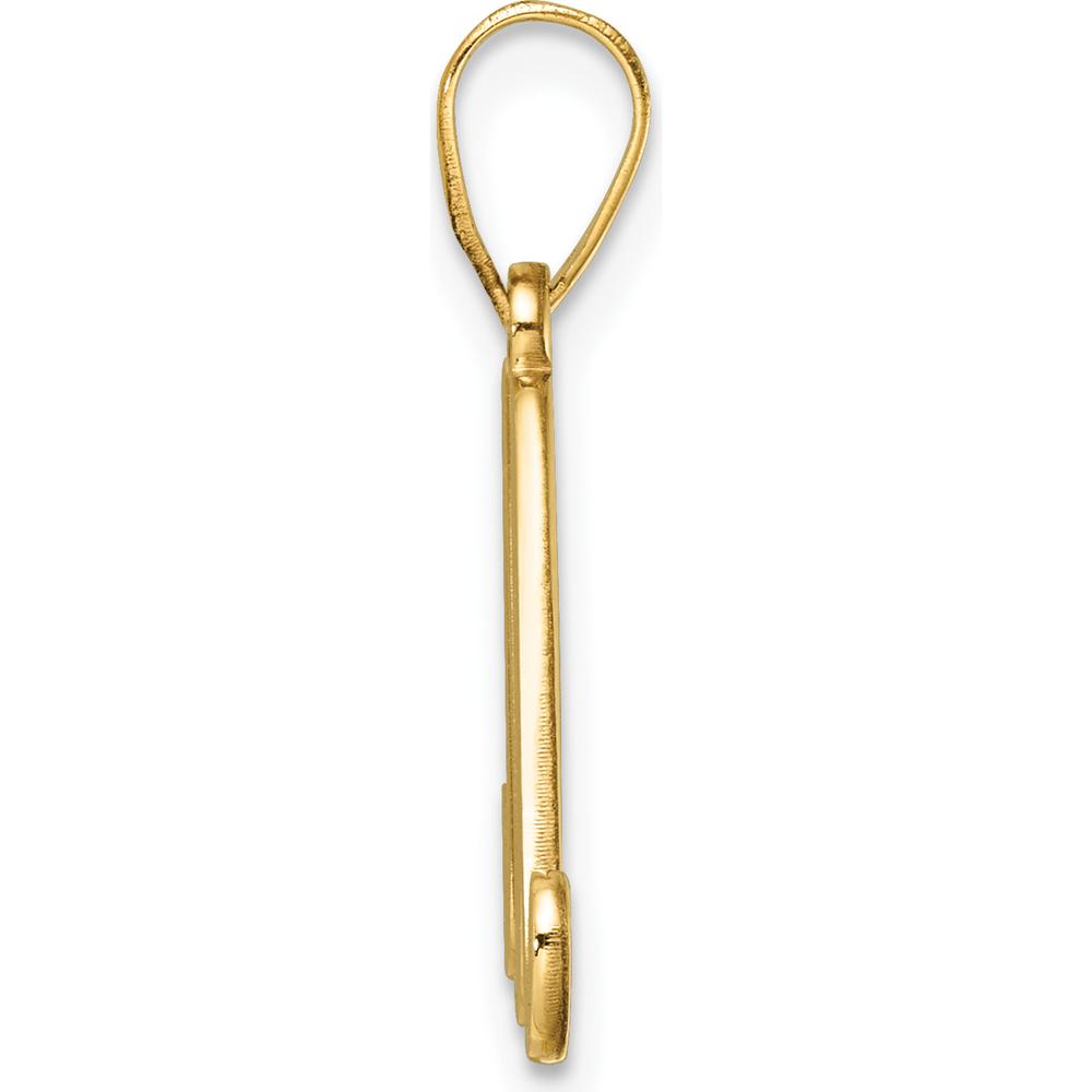 14K Yellow Gold Script Letter M Initial Pendant - 24mm Length by Oro Pregiato