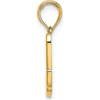 14K Yellow Gold Script Letter M Initial Pendant by Oro Pregiato