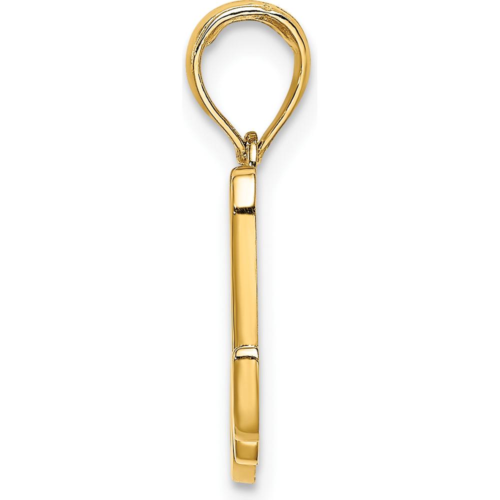 14K Yellow Gold Script Letter M Initial Pendant by Oro Pregiato