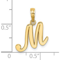 14K Yellow Gold Script Letter M Initial Pendant by Oro Pregiato