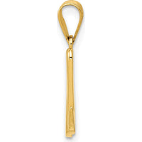 14K Yellow Gold Script Letter M Initial Pendant - Polished Finish by Oro Pregiato