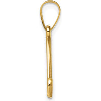 14K Yellow Gold Script Letter N Initial Pendant - 21mm Charm by Oro Pregiato