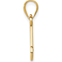 14K Yellow Gold Script Letter "N" Initial Pendant with Round Diamond - 0.01 Carat Total Diamond Weight by Oro Pregiato