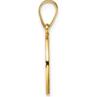 14K Yellow Gold Script Letter O Initial Pendant - Polished Finish by Oro Pregiato