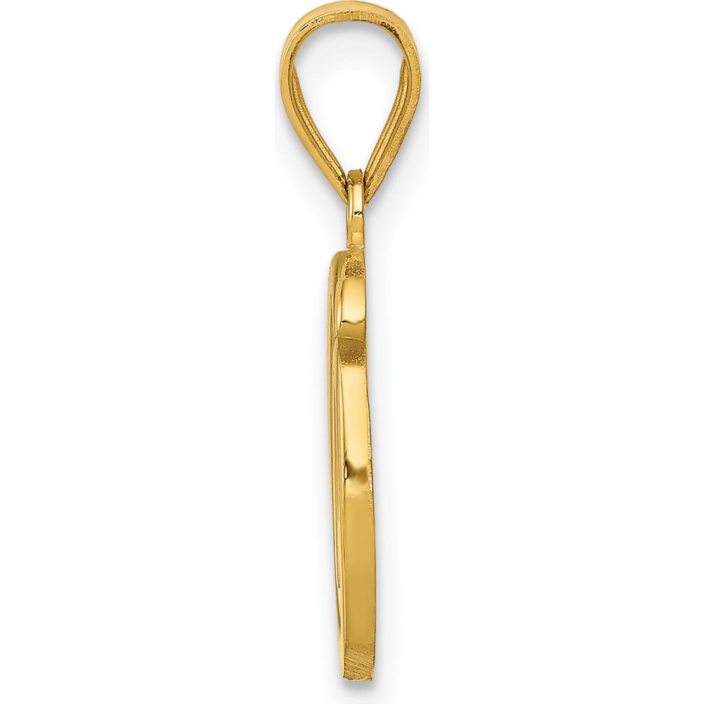 14K Yellow Gold Script Letter O Pendant - Laser Cut and Polished Finish by Oro Pregiato
